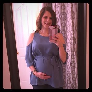 Gorgeous slate blue maternity top